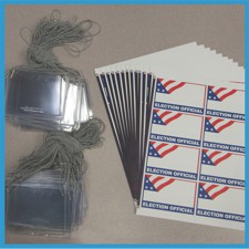 Neck Cord ELECTION OFFICIAL Name Badge Kits