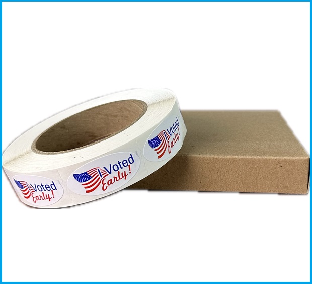 I Voted Early Stickers, Rolls, Includes Dispenser Box