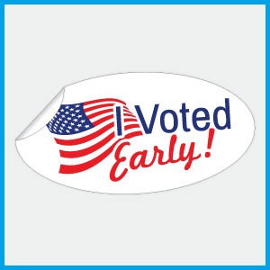 I Voted Early Stickers, Rolls, No Dispenser Box Included