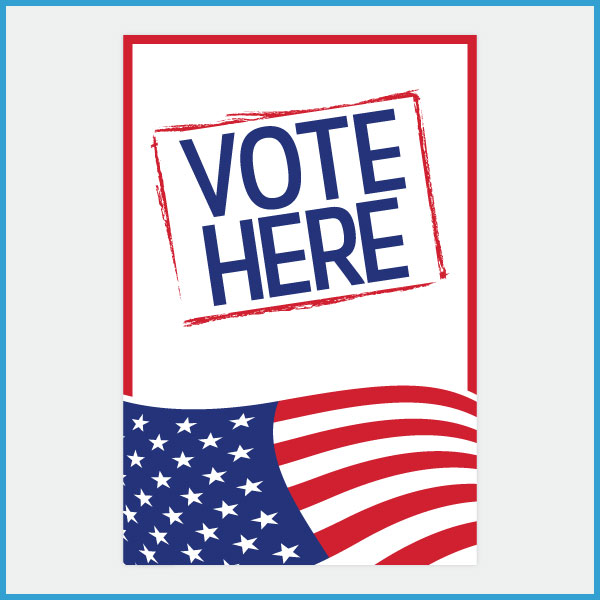 VOTE HERE Window Static Cling Signs
